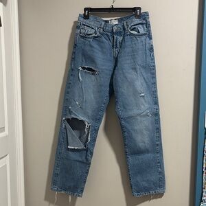 Free People We the Free Distressed Blue Jeans